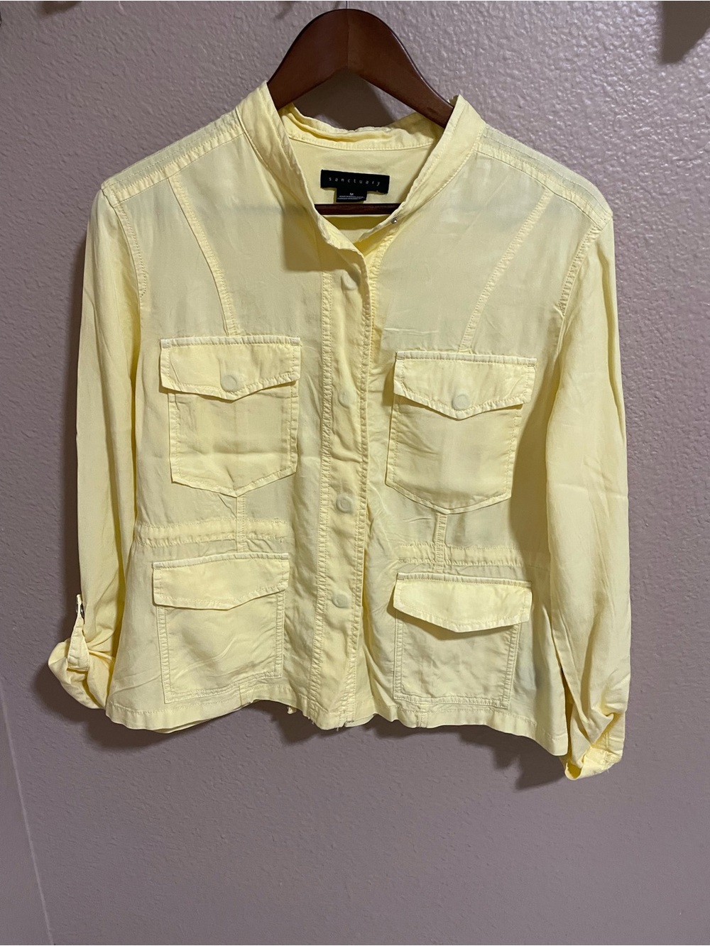 Sanctuary Light Butter Yellow Utility Jacket
